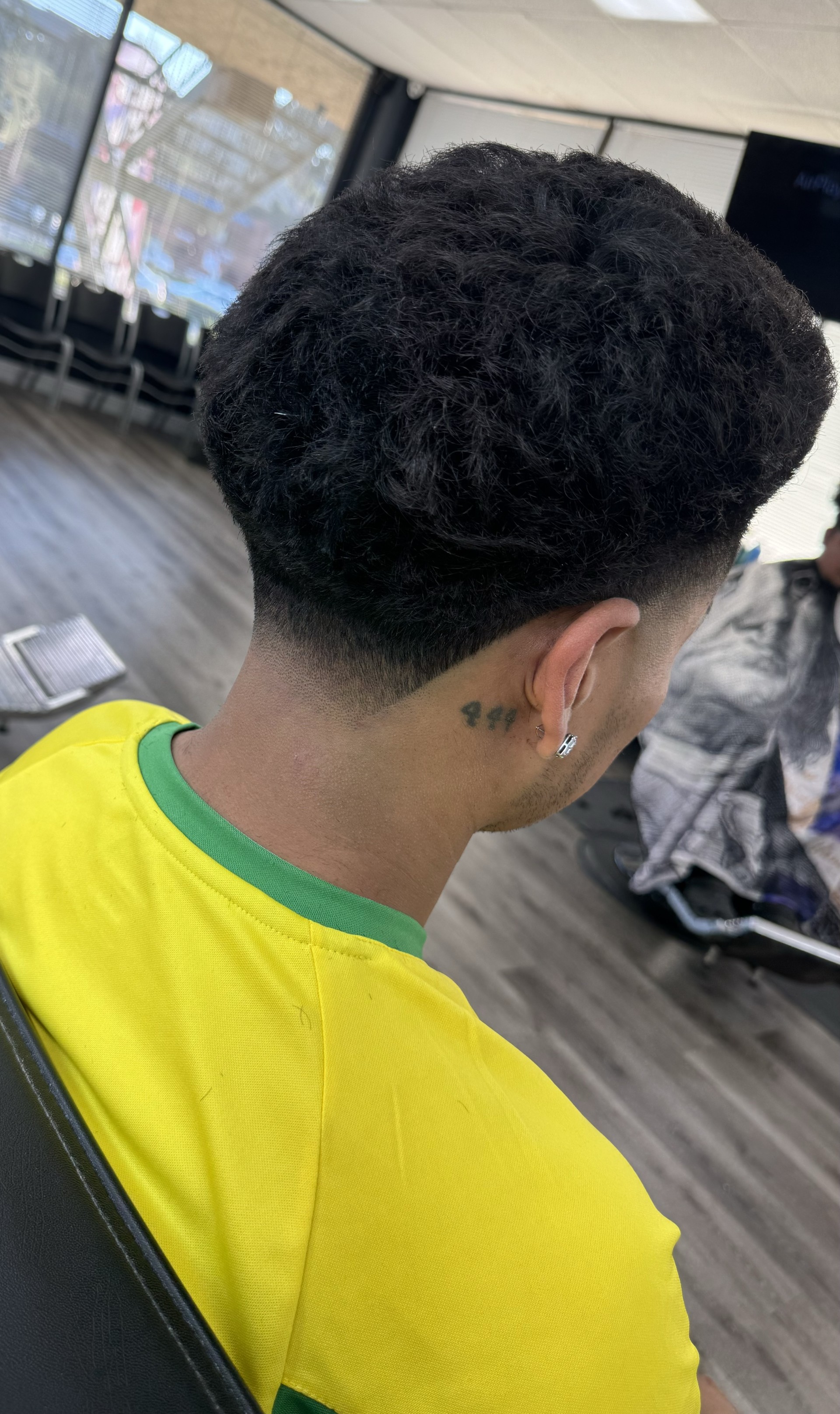 A customer checking out at a counter
